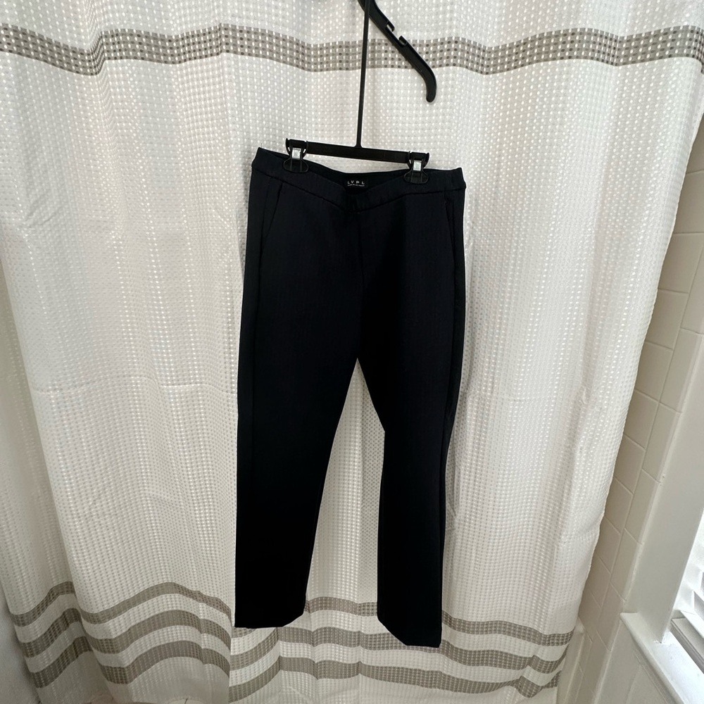 LVPL Dress Pants with Slim Fit and Elastic Waistband
